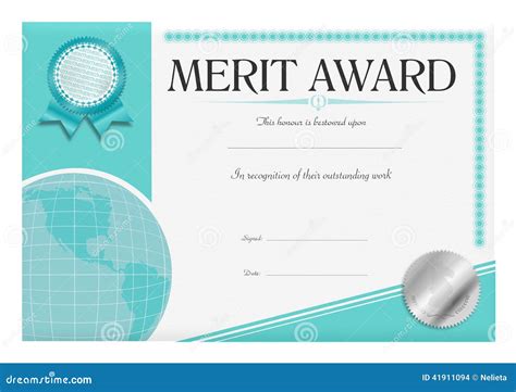 Merit Award Certificate Stock Illustration Image Of Best 41911094