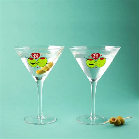 olive you martini glass set of 2 martini set martini martini glass