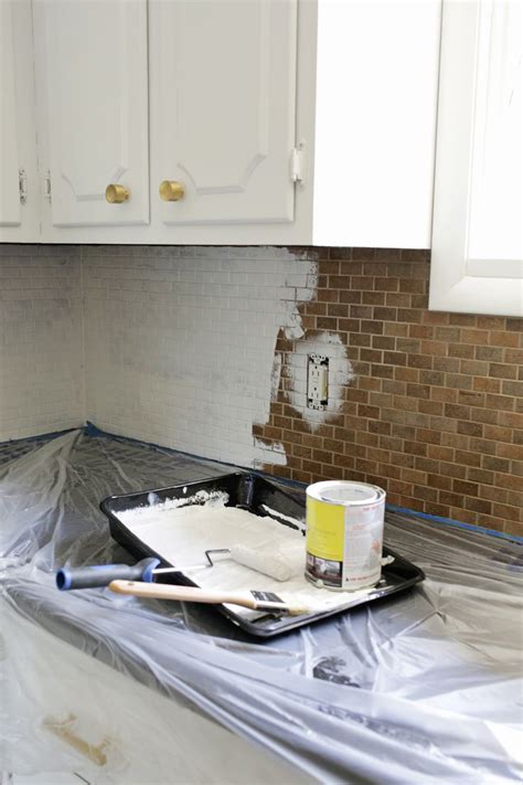 Painted tile floor in kitchen. How to Paint a Tile Backsplash! - A Beautiful Mess ...
