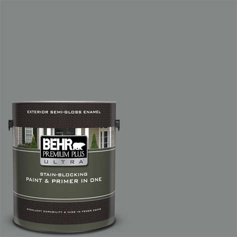 BEHR Premium Plus Ultra 1 Gal PPU25 17 Euro Gray Semi Gloss Enamel