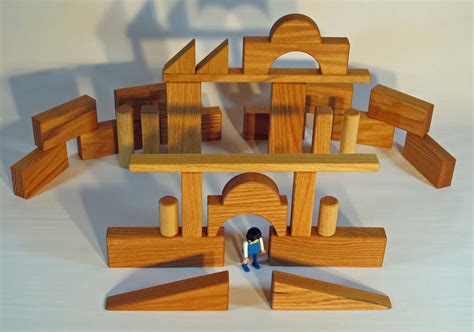 Its grain is heavy but typically straight and open. Wooden Unit Blocks of Red Oak Wood - a Great construction toy