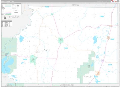 Ashley County Ar Wall Map Premium Style By Marketmaps Mapsales