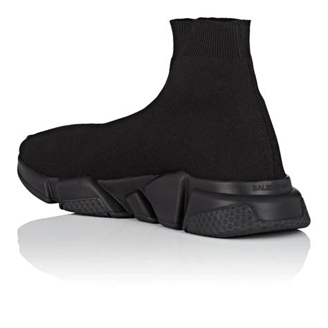 Molded, exaggerated heel with slight platform. Balenciaga Speed Knit Sneakers in Black for Men - Lyst