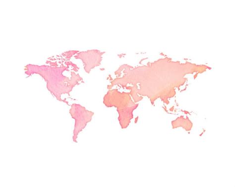 Pink World Map Print Pink Watercolor World Nursery Print Etsy