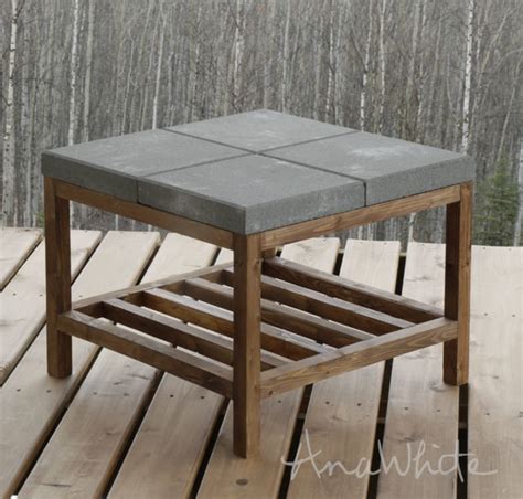 Buy 3/4 inch mdf for the top and sides of the table… Ana White | Concrete Paver Outdoor Coffee Table - DIY Projects