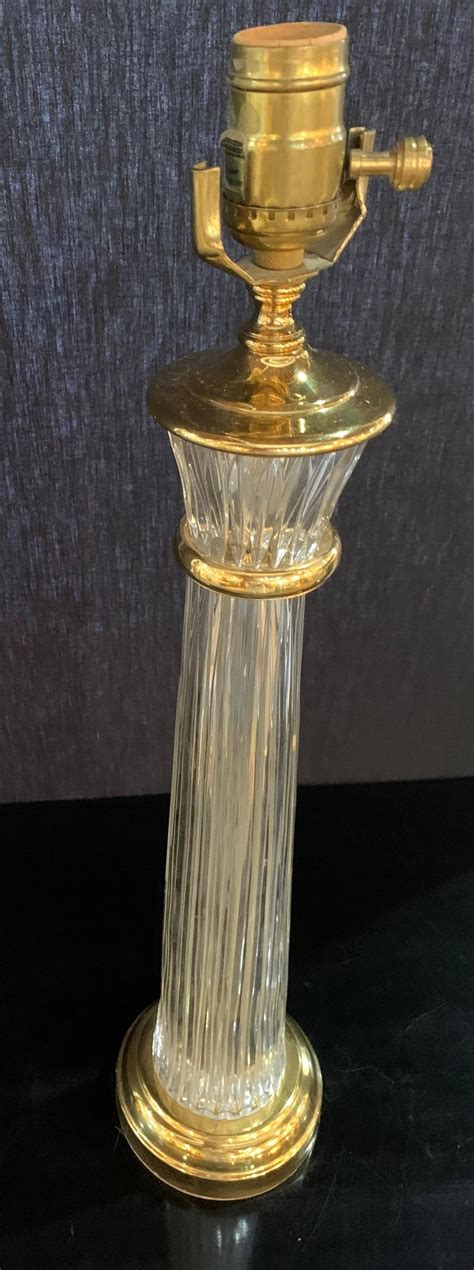 | waterford crystal roan hurricane lamp great for table desk or accent table. Pair of Waterford Hollywood Regency Style Column Form ...