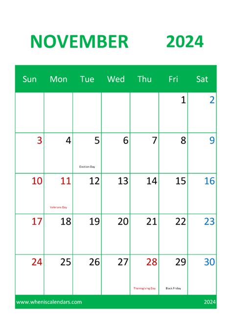 November Holiday Calendar 2024 Monthly Calendar