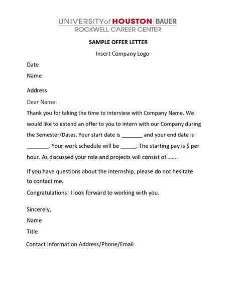 Sample Extension Intern Letter Sample Internship Offer Appointment