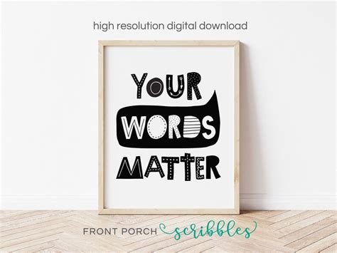 Your Words Matter Digital Print Classroom Motivational Etsy