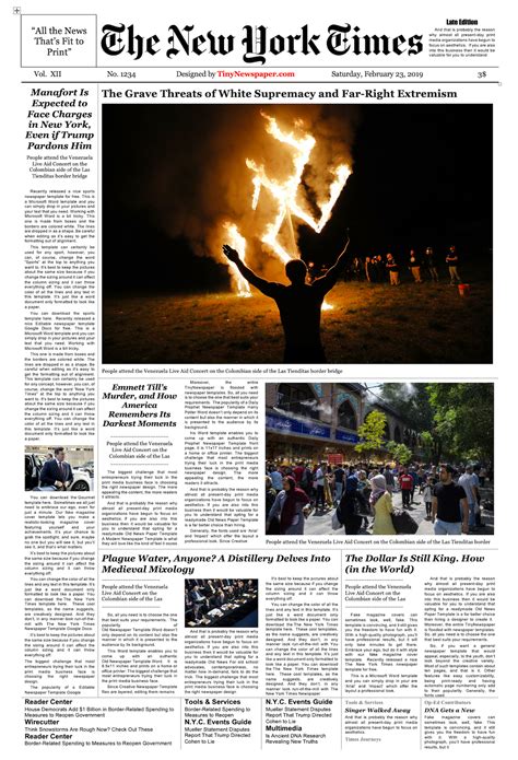 Best small towns to raise a family in every state. Editable New York Times Newspaper Template | Newspaper ...