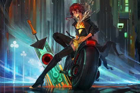 Wallpaper Anime Red Transistor Supergiant Games