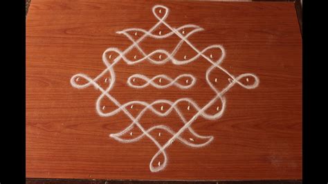 Easy Rangoli Design With 7 To 1 Dots Easy Kolam Designs Muggulu Designs With Dots Youtube