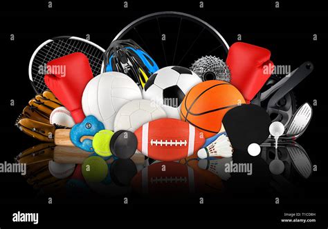Huge Collection Stack Of Sport Balls Gear Equipment From Various Sports