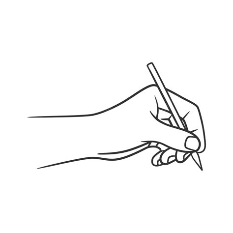 Premium Vector Line Art Illustration Of Hand Holding Pen And Writing