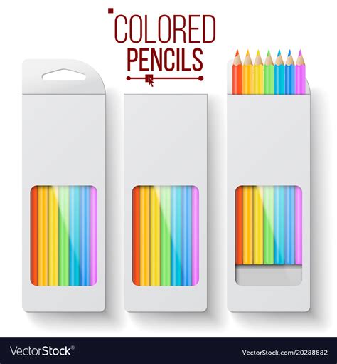 Colored Pencils Packaging Wooden Pencil Royalty Free Vector