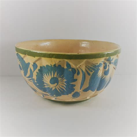 Vintage Bowl Decorative Pottery Bowl Large Serving Bowl Glazed Pottery
