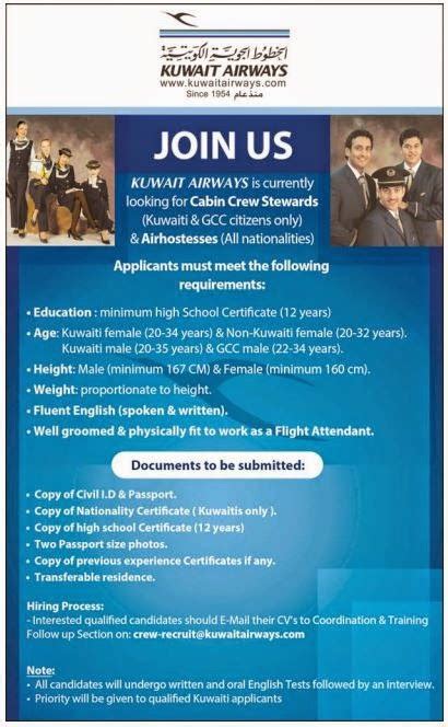Check spelling or type a new query. Vacancy in Kuwait Airways for Cabin Crew Stewards and Air ...