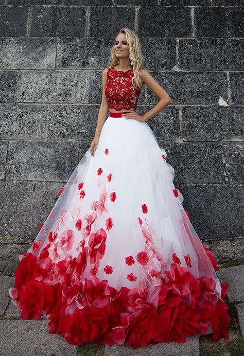 For ladies who have no interest in standard size, we offer excellent customization service all the. Red Lace tulle sleeve princess ball gown lace A-Line ...