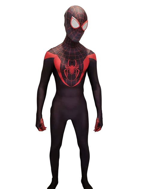 Cosplay Life Miles Morales Black Spider Man Costume Suit With Mask And