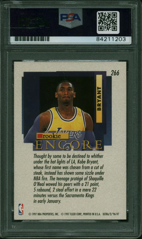 Maybe you would like to learn more about one of these? Lot Detail - Kobe Bryant ULTRA-RARE Signed 1996-97 Fleer Ultra Encore Rookie Card (PSA/DNA ...