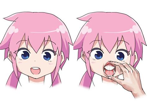 Anime Sharp Teeth Smile Retar