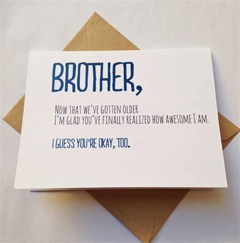Brother Card - Brother Birthday Card - Funny Card - Card for Friend