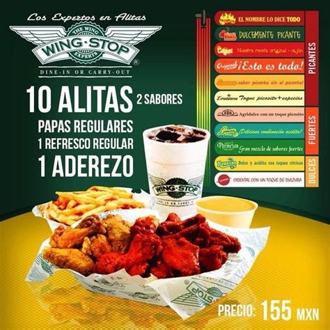 The wingstop menu not only includes chicken wings but combos, sides and drinks. Wingstop - Villa del Juncal - 30 tips