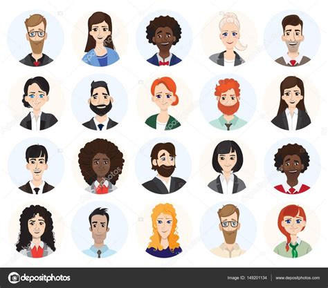 Set Of Diverse Round Avatars On White Background Stock Vector Image By