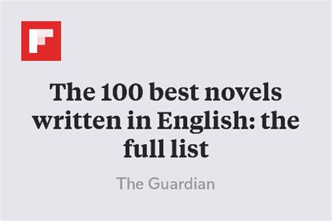 The 100 Best Novels Written In English The Full List Flipit