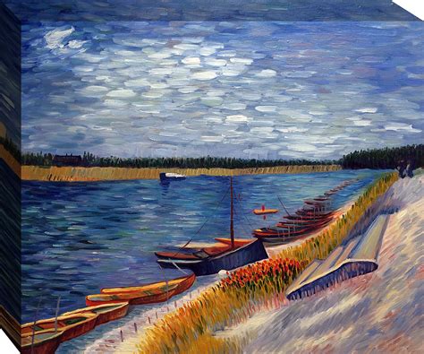 Vincent Van Gogh Moored Boats Hand Painted Oil Painting On Canvas