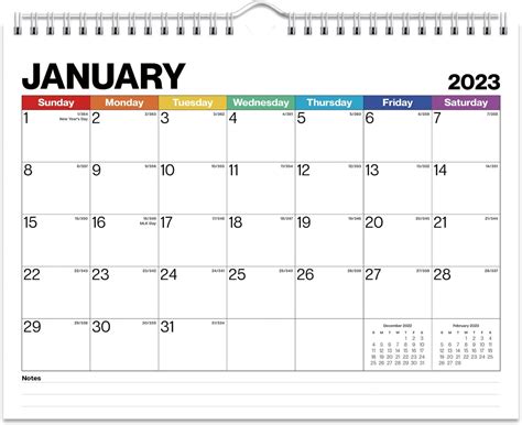 Buy Dunwell Small Wall Calendar 2023 2024 85x11 Colorful Use Jan