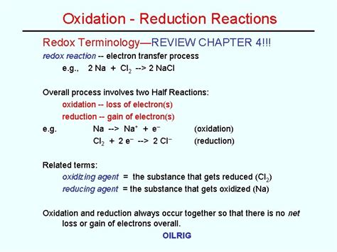 Oxidation And Reduction Introduction To Redox Reactions