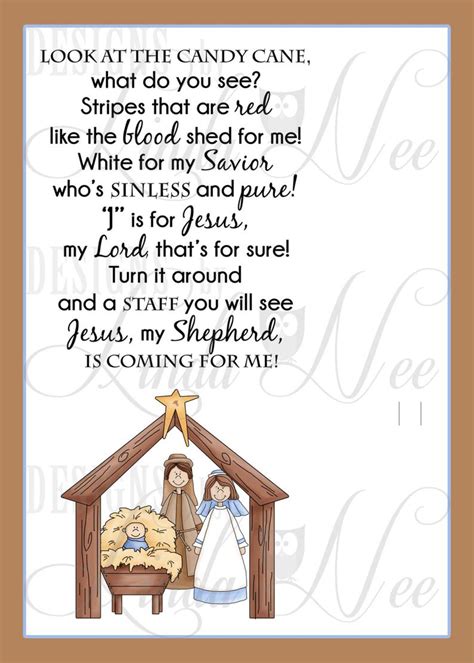Print off several copies for your classroom or bible study group. Legend of the Candy Cane Nativity Card for Witnessing at ...