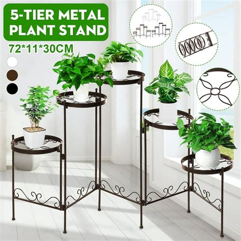 5 Tier Elegant Adjustable Metal Plant Stand Corner Flower Pot Holder