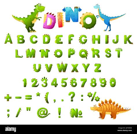Tipo De Fuente De Dinosaurio Letras Del Alfabeto De Dibujos Animados