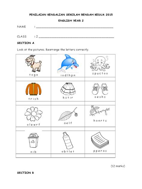 Ujian Akhir Tahun 1 Bahasa Inggeris