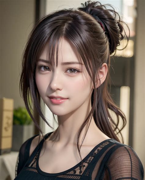 最高品質, 超高解像度, (写実的な:1.4),夕日の光, ポニーテール - SeaArt AI