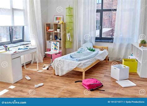 Messy Home Or Kid`s Room With Scattered Stuff Stock Image Image Of