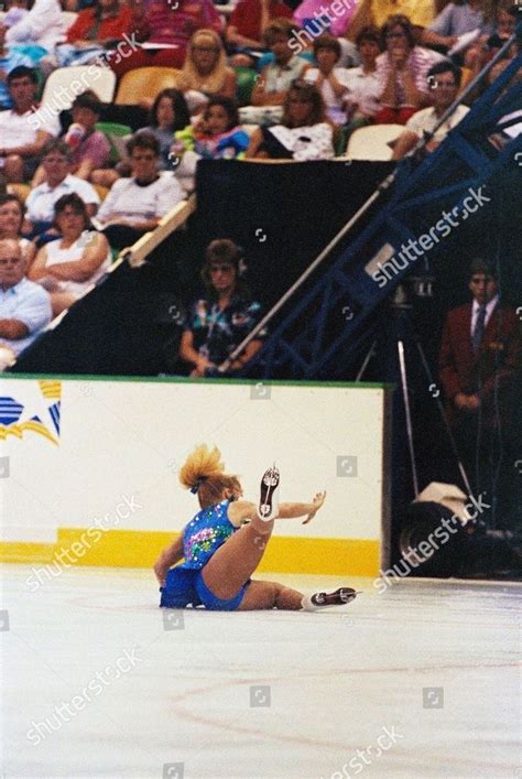 Tonya Harding Takes A Spill While Performing Her Free Skate During The