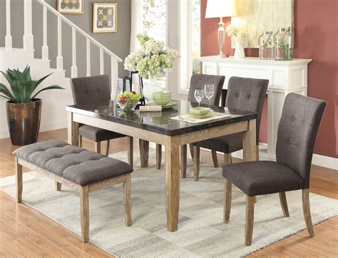 Free shipping on most dining room sets. Homelegance Huron Dining Set - Faux Marble Top - Weathered ...