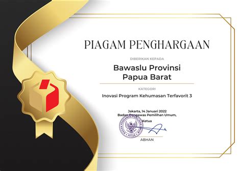 Bawaslu Provinsi Papua Barat Meraih Penghargaan Kategori Inovasi