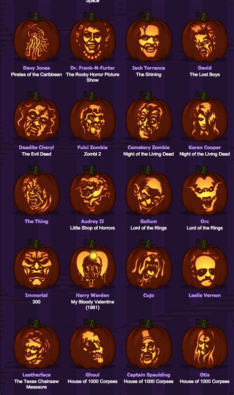 From funny ideas to scary stencils, every printable is free and ready to get you carving. movie monster pumpkins | Pumpkin carving, Scary pumpkin ...