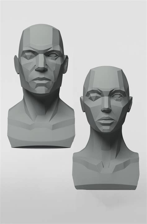 3dtotal Anatomy Male And Female Planar Busts Figure Drawing