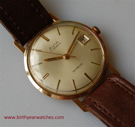 1966 Avia 9kt Gold Mens Watch Birth Year Watches