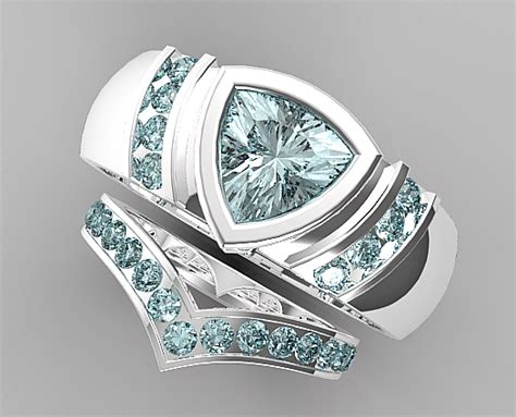 Discover our large selection of mens wedding rings & bands at revolution jewelry today! V Style Aquamarine Matching Wedding Bands For Him And Her ...