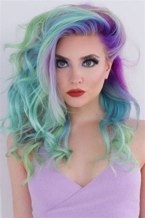 Rainbow Unicorn Hair Pastel Rainbow Hair Rainbow Hair Mermaid Hair Hot Sex Picture