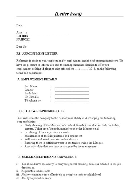 Agent appointment letter 1 letter templates write quick and. Sample Appointment Letter | Confidentiality | Sick Leave