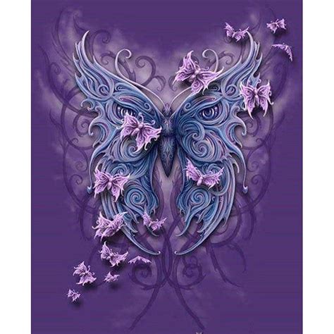 5d Diy Full Drill Square Diamond Painting Butterfly Pintura Con Diamantes Mariposa Púrpura