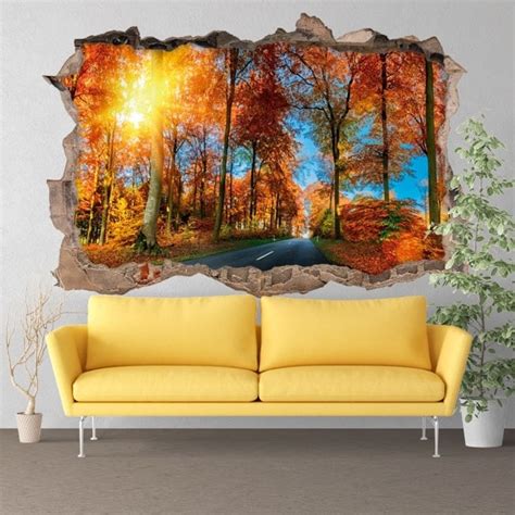 🥇 Wall Stickers 3d Road In Autumn 🥇