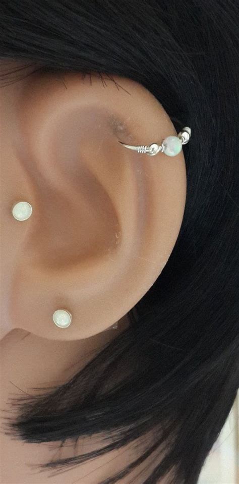 SALE Helix Earring Fire Opal 3mm Cartilage Etsy Opal Cartilage